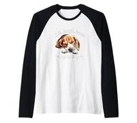 Funny Live Laugh Leave Me Alone Nap Sleep Beagle Dog Lover Manche Raglan