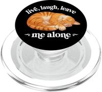Funny Live Laugh Leave Me Alone Nap Sleep Orange Tabby Lover PopSockets PopGrip pour MagSafe