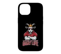 Funny Living Best Goat Life Fantasy Football Commish My King Coque pour iPhone 14