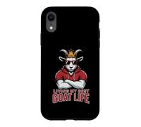 Funny Living Best Goat Life Fantasy Football Commish My King Coque pour iPhone XR