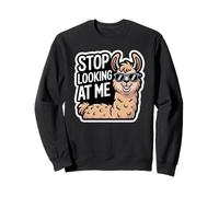 Funny Llama Stop Looking at Me for Animal Humour Sweatshirt