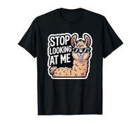 Funny Llama Stop Looking at Me for Animal Humour T-Shirt
