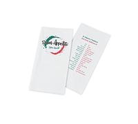 Funny Lot de 1000 serviettes à motif Buon Appetito - Guten Appetit - En cellulose - 40 x 40 cm - 2 plis - Pliage en 8 - Blanc