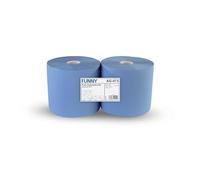 Funny Lot de 2 rouleaux de papier ménager triple épaisseur Bleu recyclé 26 cm 500 feuilles