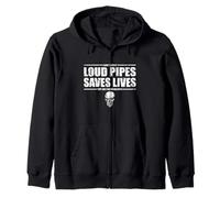 Funny Loud Pipes Sauve des Vies Humour Motard Sweat à Capuche