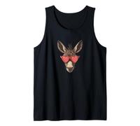 Funny Love Donkey avec lunettes de soleil pour les amateurs de forme de cœur Débardeur