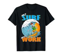 Funny Love Surfing Squelette Born to Surf Shredding Wave T-Shirt