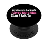 Funny Lunch Lady My Circle est si Petit Que Je sers Plus d'enfants PopSockets PopGrip Adhésif