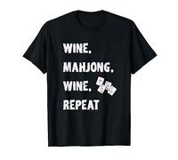 Funny Mahjong Gift Wine Lover Asian Game Love Mah Jong T-Shirt