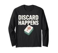 Funny Mahjong Meme Eat Sleep Repeat Tiles and Tea Game Night Manche Longue