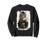 Funny Maine Coon Cat Geisha avec Kimono Japon Sweatshirt
