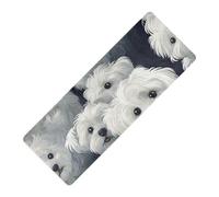 Funny Maltese Dogs A River Tapis de yoga en caoutchouc naturel antidérapant, épais 1 mm avec sac tapete para ejercicio 180,3 x 66 cm pour salle de sport à domicile