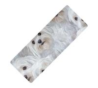 Funny Maltese Dogs River imprimé chaud tapis de yoga antidérapant caoutchouc naturel antidérapant, épais 1 mm avec tapis de yoga tapete para ejercicio 180,3 x 66 cm pour la maison