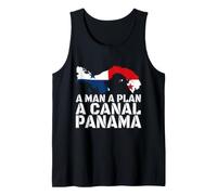 Funny Man A Plan Canal Panama Carte Drapeau Palindrome Débardeur