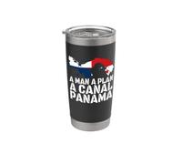 Funny Man A Plan Canal Panama Carte Drapeau Palindrome Gobelet isotherme en acier inoxydable double paroi