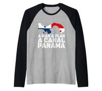 Funny Man A Plan Canal Panama Carte Drapeau Palindrome Manche Raglan