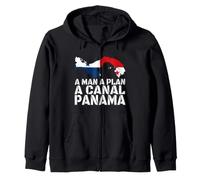 Funny Man A Plan Canal Panama Carte Drapeau Palindrome Sweat à Capuche