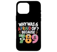 Funny Math Joke Why Was 6 Afraid of 7 Number Pun Humour Coque pour iPhone 16 Pro Max