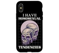 Funny Meme LGBTQ Goth Skull I Have Homosexual Tendencies Coque pour iPhone X/XS