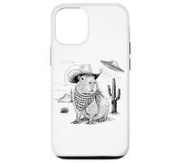 Funny Meme UFO Capybara Alien Vintage 90s Wild West Boho Coque pour iPhone 12/12 Pro