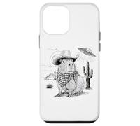 Funny Meme UFO Capybara Alien Vintage 90s Wild West Boho Coque pour iPhone 12 Mini