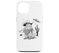Funny Meme UFO Capybara Alien Vintage 90s Wild West Boho Coque pour iPhone 13