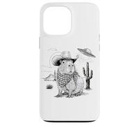 Funny Meme UFO Capybara Alien Vintage 90s Wild West Boho Coque pour iPhone 13 Pro Max