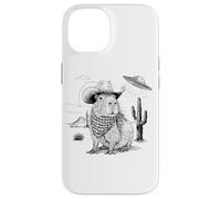 Funny Meme UFO Capybara Alien Vintage 90s Wild West Boho Coque pour iPhone 14