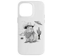 Funny Meme UFO Capybara Alien Vintage 90s Wild West Boho Coque pour iPhone 14 Pro Max