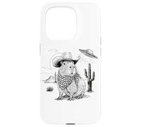Funny Meme UFO Capybara Alien Vintage 90s Wild West Boho Coque pour iPhone 15 Pro