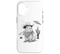 Funny Meme UFO Capybara Alien Vintage 90s Wild West Boho Coque pour iPhone 16