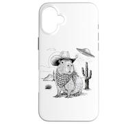 Funny Meme UFO Capybara Alien Vintage 90s Wild West Boho Coque pour iPhone 16 Plus