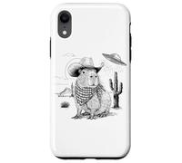 Funny Meme UFO Capybara Alien Vintage 90s Wild West Boho Coque pour iPhone XR