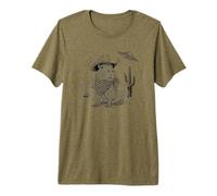 Funny Meme UFO Capybara Alien Vintage 90s Wild West Boho T-Shirt Haut de Gamme
