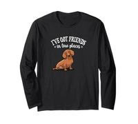 Funny Mens Womens Girl Friends in Low Places Dachshund Lover Manche Longue
