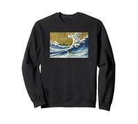 Funny Mens Womens Girls Surfing A Great Wave Iguana Lover Sweatshirt