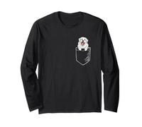 Funny Mens Womens Kids Happy Pocket Great Pyrenees Lover Manche Longue