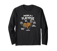 Funny Mens Womens & Kids Kawaii Anatomy of a Platypus Lover Manche Longue