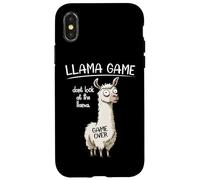 Funny Mens Womens Kids Llama Game Don't Look at The Llama Coque pour iPhone X/XS