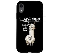 Funny Mens Womens Kids Llama Game Don't Look at The Llama Coque pour iPhone XR