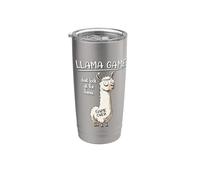 Funny Mens Womens Kids Llama Game Don't Look At The Llama Gobelet isotherme en acier inoxydable double paroi