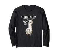 Funny Mens Womens Kids Llama Game Don't Look at The Llama Manche Longue