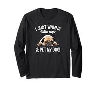 Funny Mens & Womens Take Naps and Pet Pug Lover Manche Longue