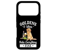 Funny Mens Womens Wine Lover Golden Retriever Owner Coque pour iPhone 17 Pro