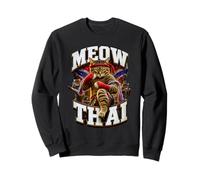Funny Meow Thai Arts Martiaux Chat Chatte Pun Papa Blague Sweatshirt