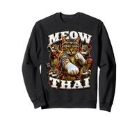 Funny Meow Thai Arts Martiaux Chat Chatte Pun Papa Blague Sweatshirt