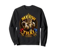 Funny Meow Thai Arts Martiaux Chat Chatte Pun Papa Blague Sweatshirt