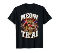 Funny Meow Thai Arts Martiaux Chat Chatte Pun Papa Blague T-Shirt