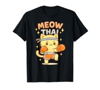 Funny Meow Thai Muay Thai Chat Fighter Pun Dad Blague T-Shirt