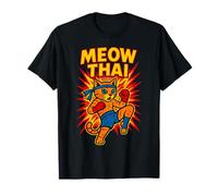 Funny Meow Thai Muay Thai Chat Fighter Pun Dad Blague T-Shirt